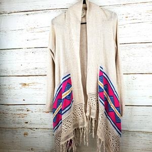 Billabong Fringe Accent Cardigan Sweater